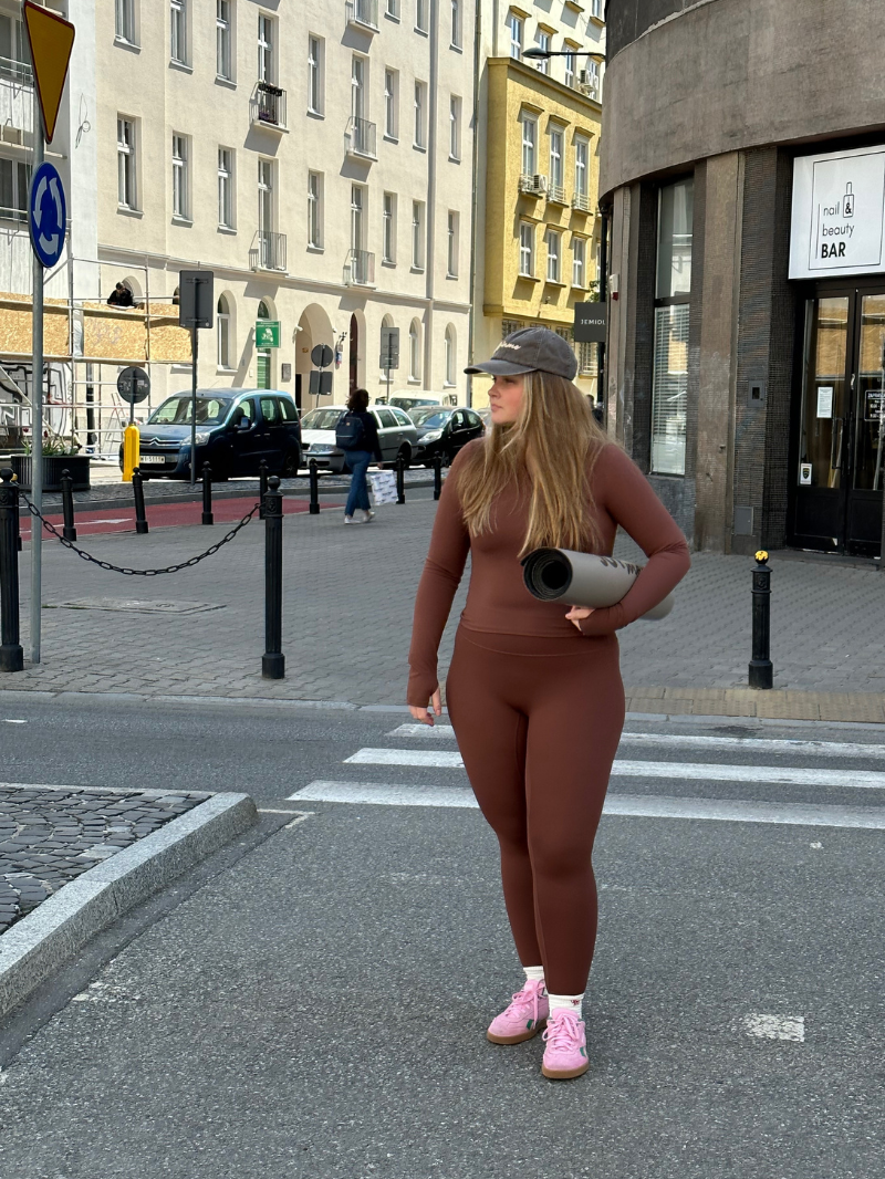 Legginsy do jogi 7/8, Oneness, ease™, Chestnut