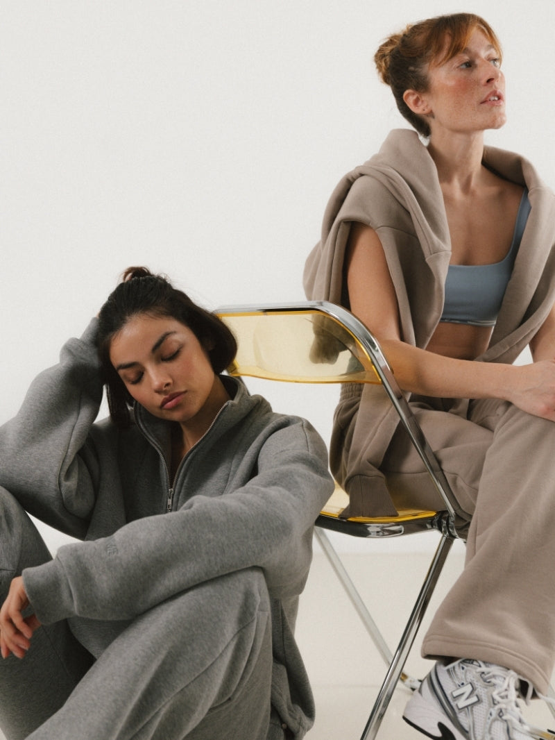 Half Zip Underline Sweatshirt, Melange