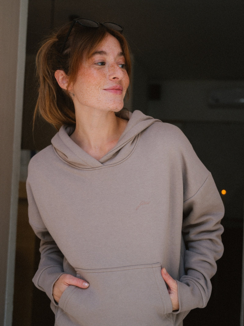 Bluza z kapturem Bare, Taupe