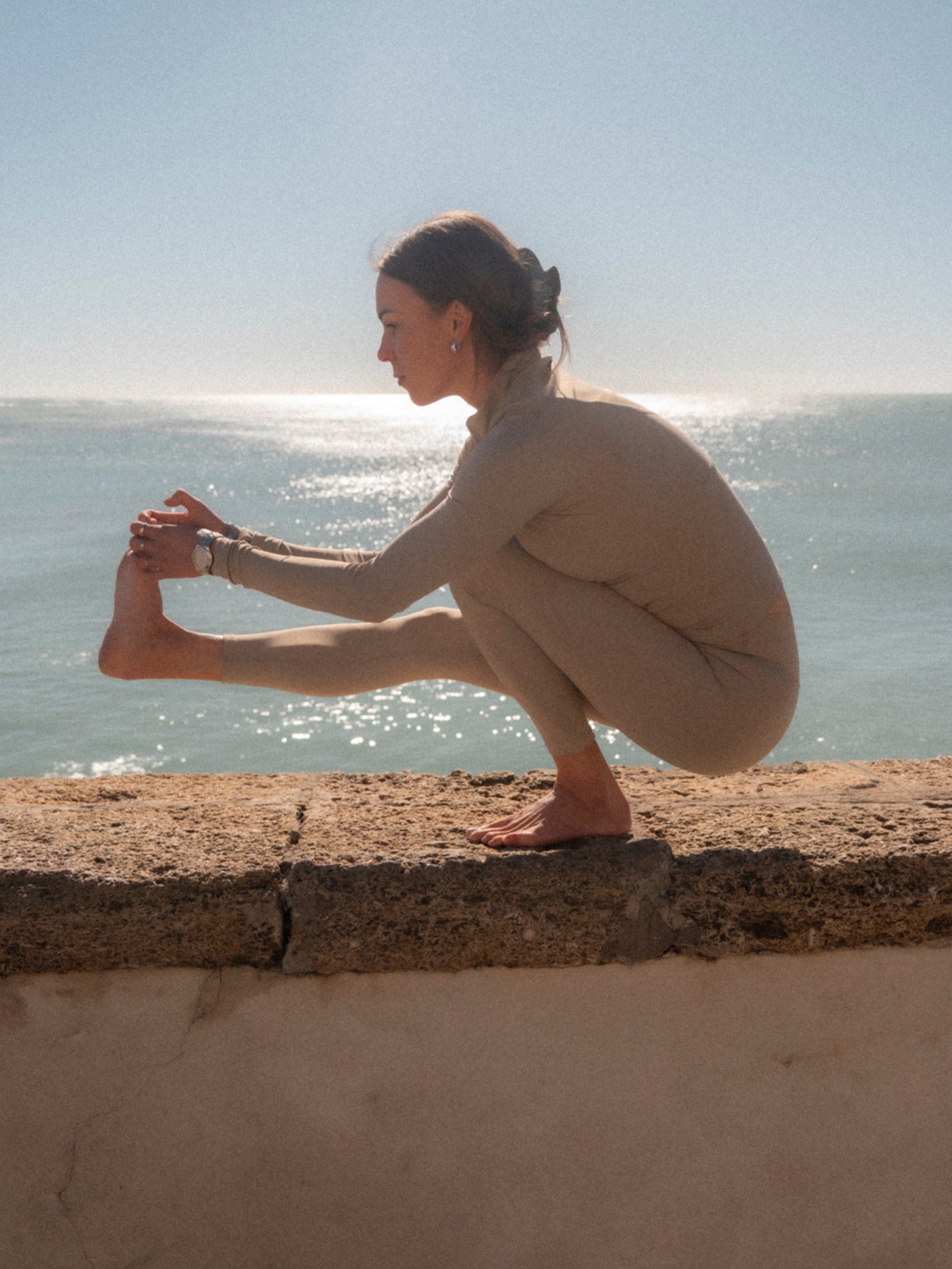 Longsleeve Motion z zamkiem, Sand