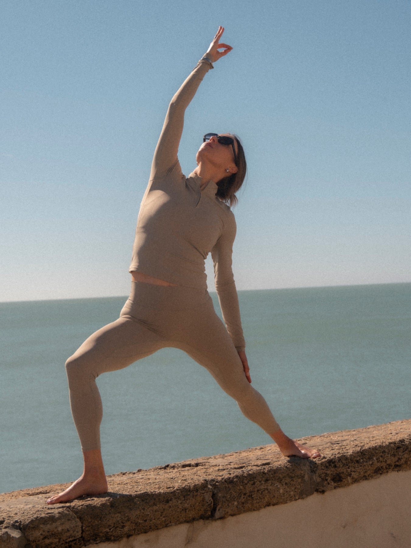 Legginsy do jogi 7/8, Oneness, ease™, Sand