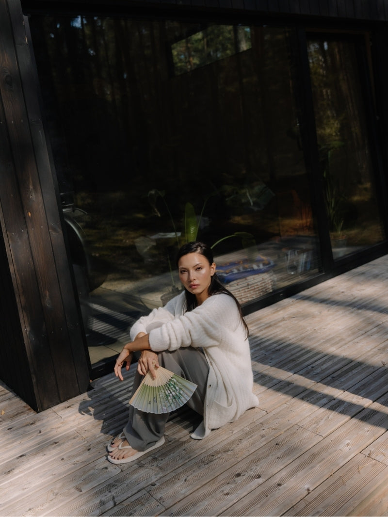 Ultra miękki sweter z wełną merino Yasumi, Vanilla Cloud