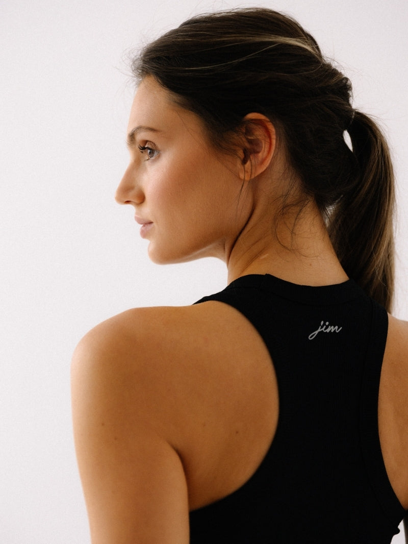 Czarna prążkowana bokserka damska na ramiączkach Everyday