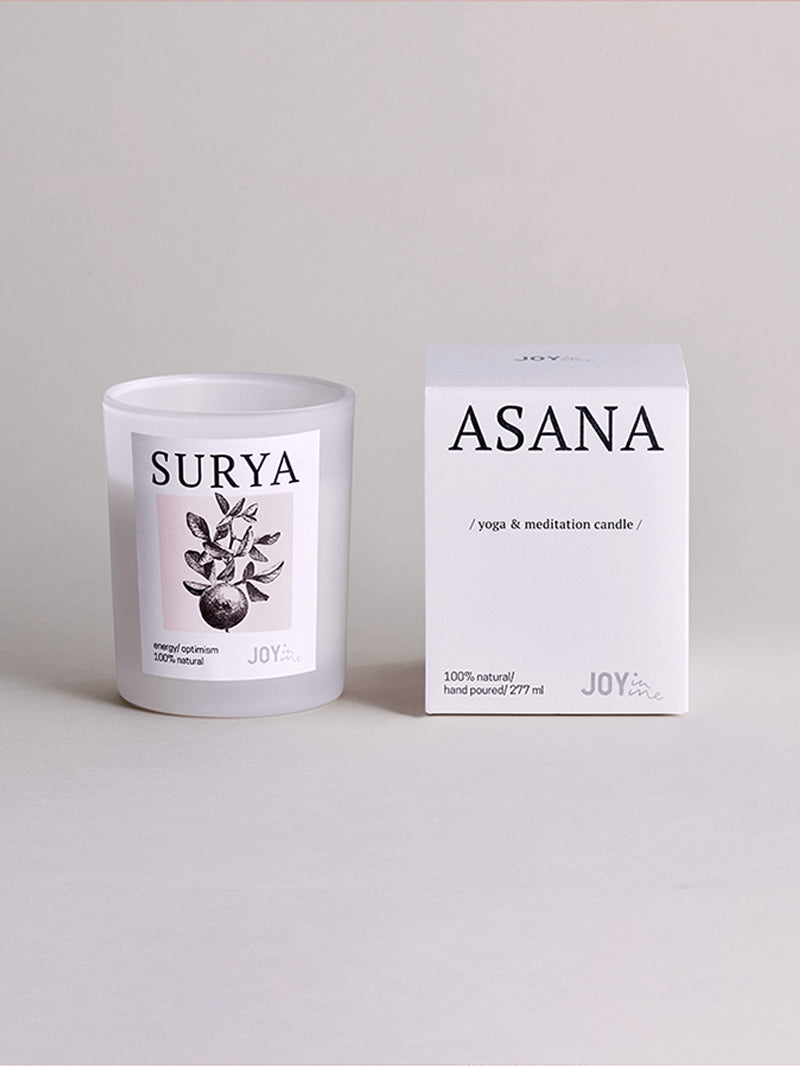 naturalna sojowa świeca do medytacji Surya - świeca w szklanym pojemniku