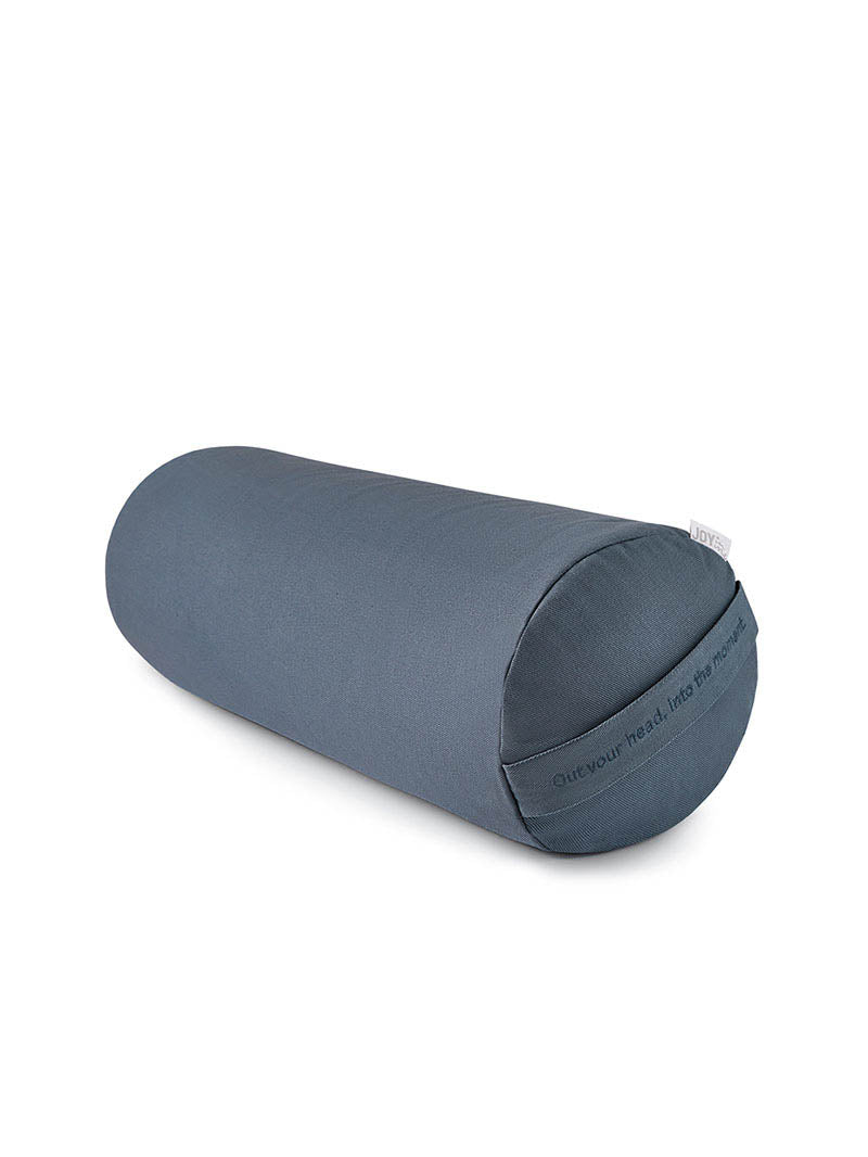 szaro-niebieski bolster wałek do jogi z gryką Into The Moment