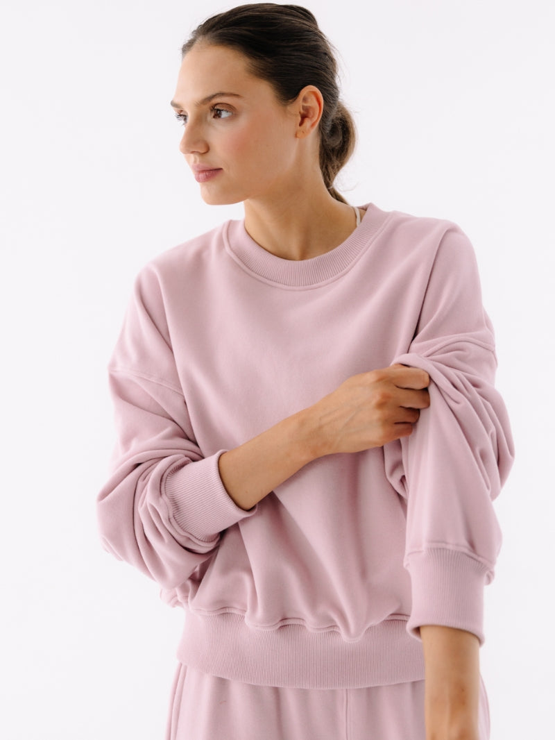 Różowa bawełniana bluza oversize