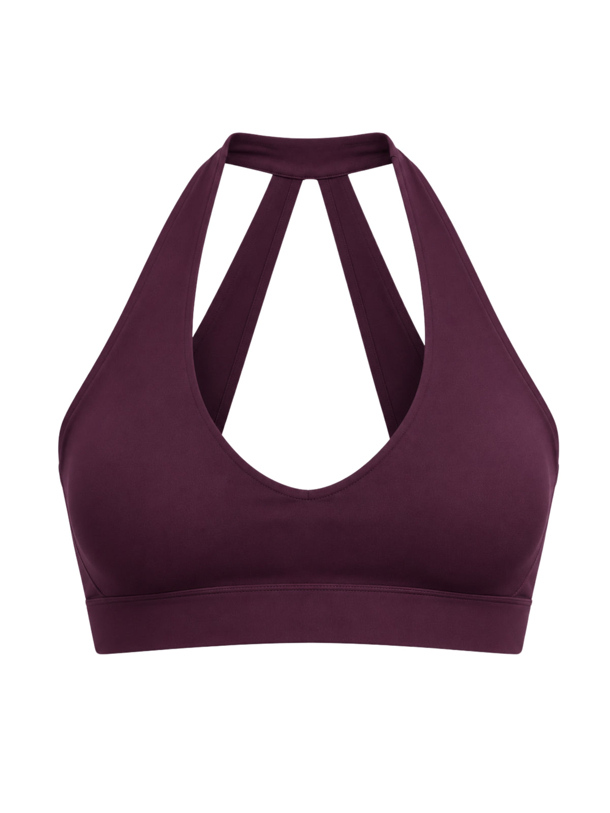 Śliwkowy top Jala Deep Plum z wycięciem na plecach – JOYINME