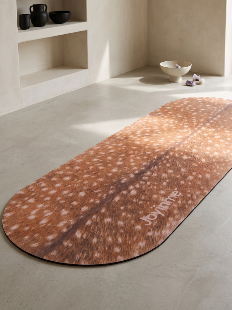 Yoga Mat FLOW Coated 3 mm, Fawn Rounded