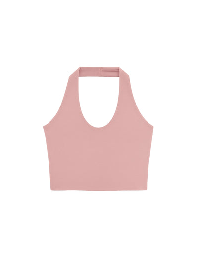 Dopasowany różowy damski crop top sportowy Ultimate