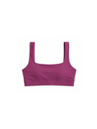Różowy crop top sportowy z kwadratowym dekoltem od JOYINME